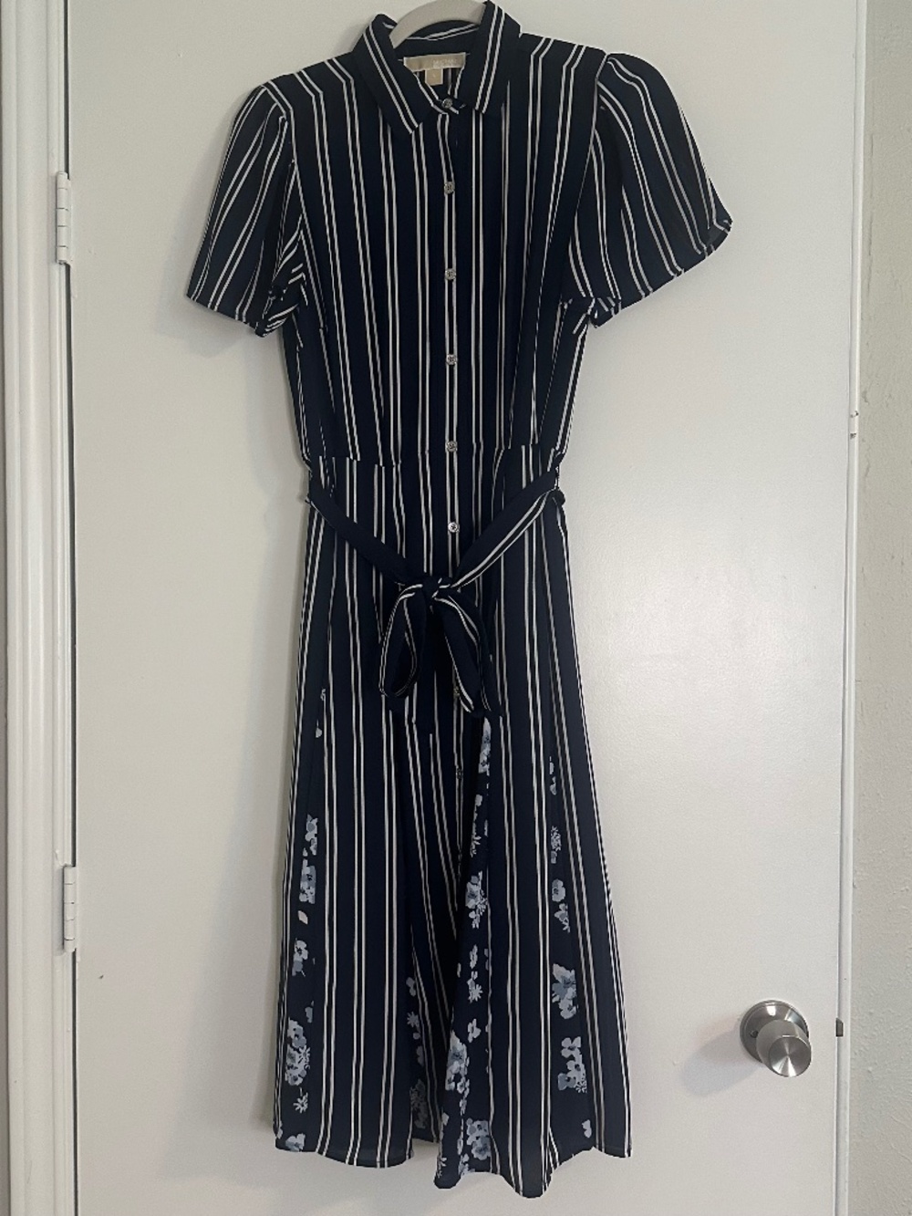 Women's Size Small Michael Kors Navy Blue Collared Dress